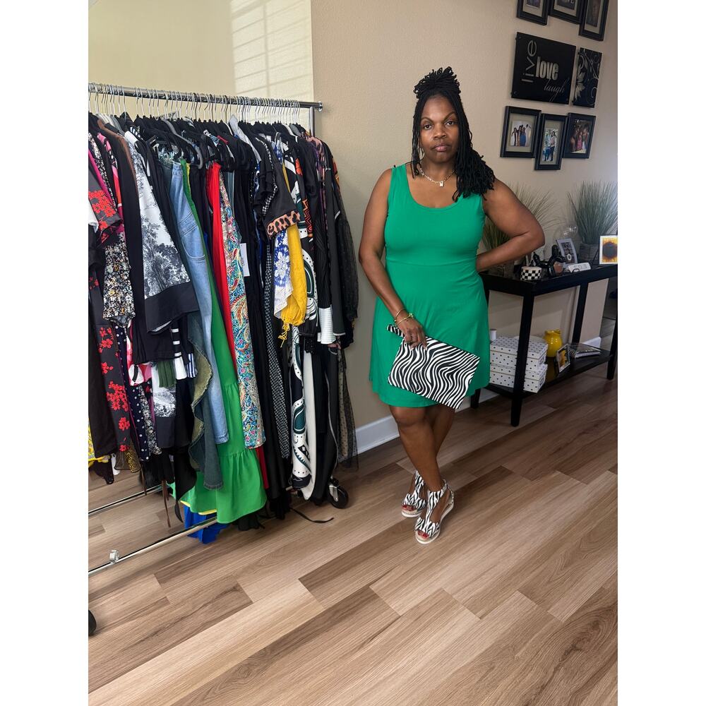 Herou A line Sleeveless Wide Strap Tank Dress Sixe XL